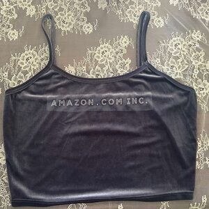 Fashion Brand Company stretchy grey velvet Amazon Inc crop tank 3X/4X